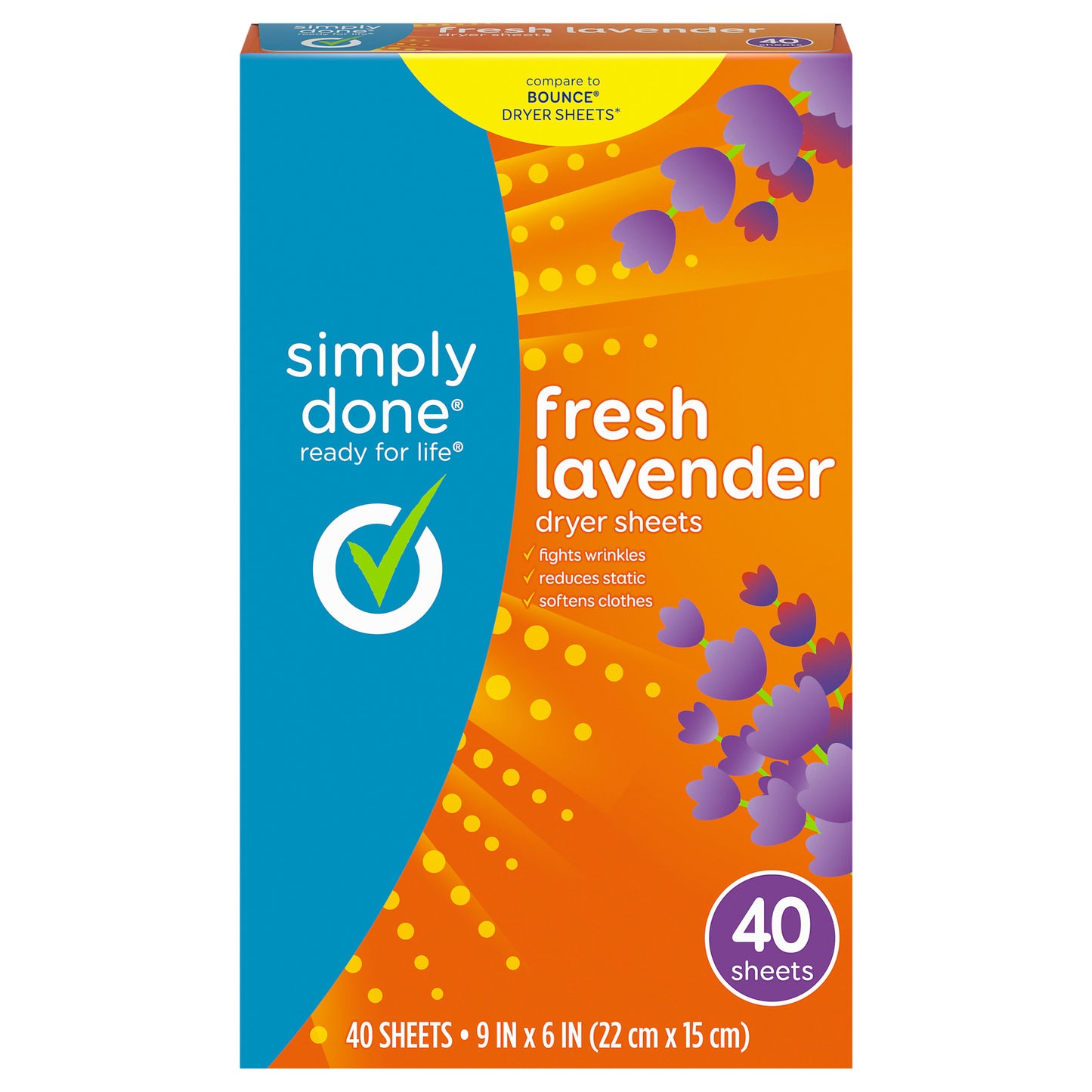 Simply Done Fresh Lavender Dryer Sheets 40 Each