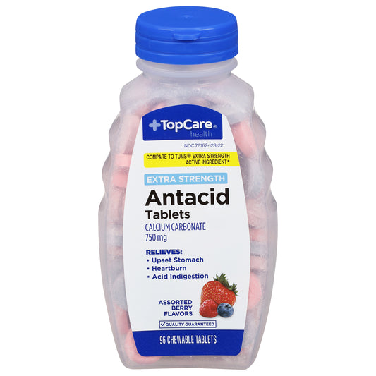 TopCare Health 750 mg Extra Strength Assorted Berry Flavors Antacid 96 Tablets