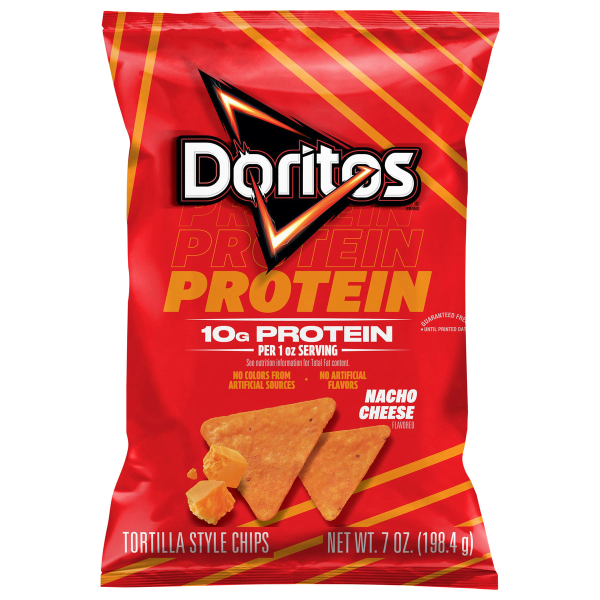 Doritos Protein Tortilla Style Chips Nacho Cheese Flavored 7 Oz