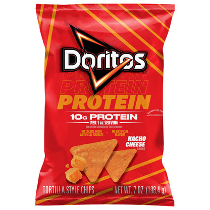 Doritos Protein Tortilla Style Chips Nacho Cheese Flavored 7 Oz