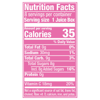 Hawaiian Punch Lemon Berry Squeeze, 6.75 fl oz tetra, 8 pack