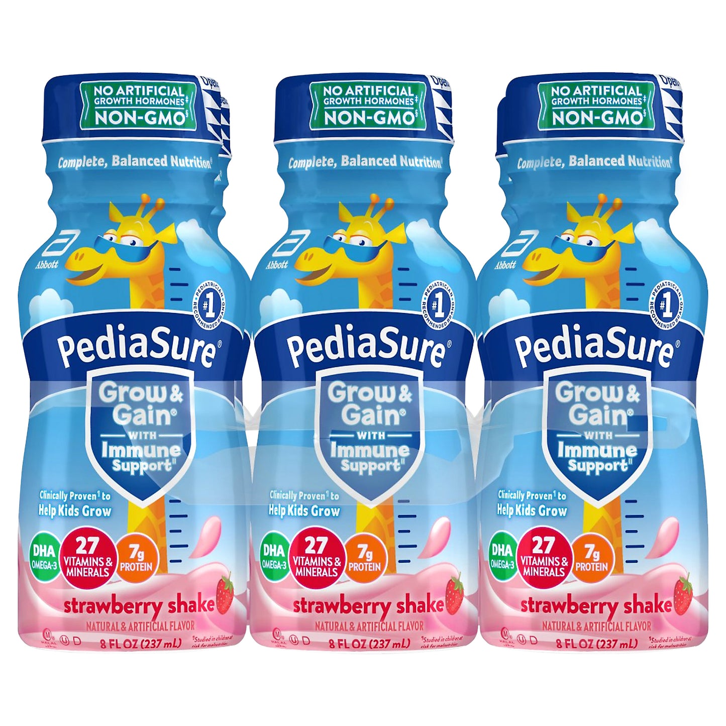 PediaSure Grow & Gain Strawberry Shake 6 - 8 fl oz Bottles
