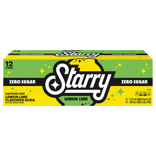 Starry Zero Sugar Soda Lemon Lime 12 Fl Oz 12 Count