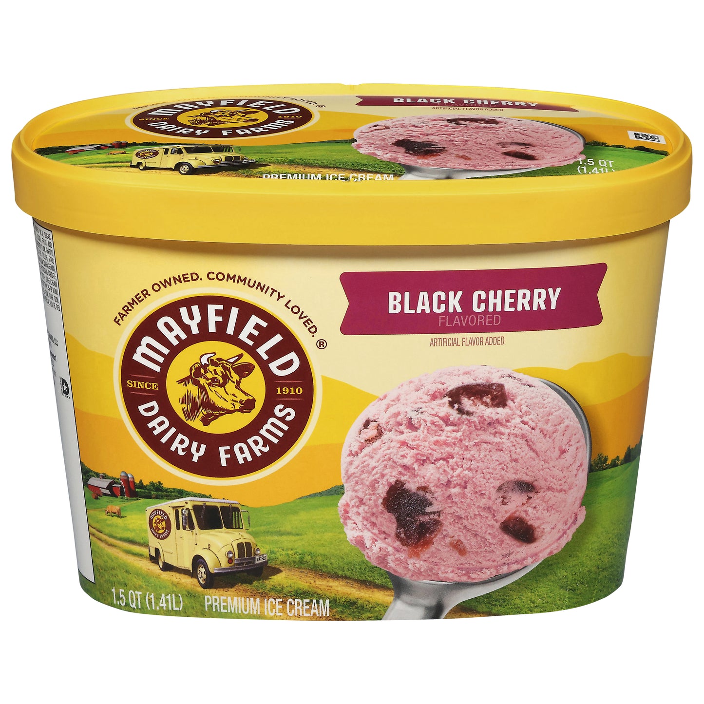 Mayfield Dairy Farms Premium Black Cherry Flavored Ice Cream 1.5 qt