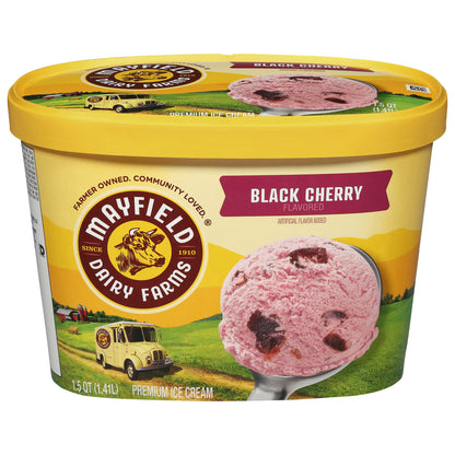 Mayfield Dairy Farms Premium Black Cherry Flavored Ice Cream 1.5 qt