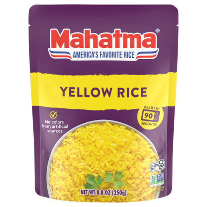 Mahatma Yellow Rice, Ready to Heat 90 Seconds, Gluten Free, Microwaveable Rice, 8.8 oz
