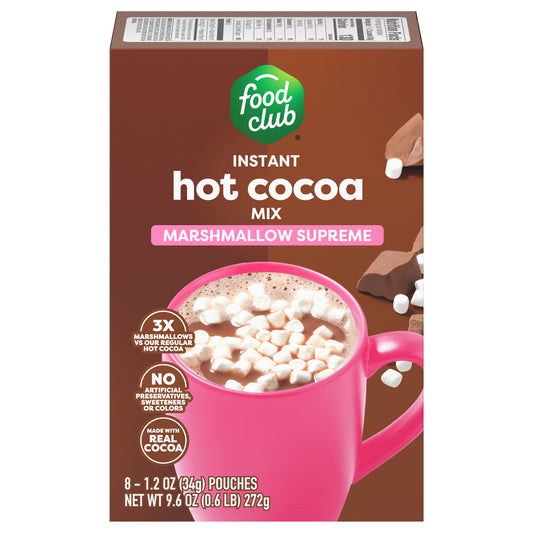 Food Club Instant Marshmallow Supreme Hot Cocoa Mix Pouch 8 ea