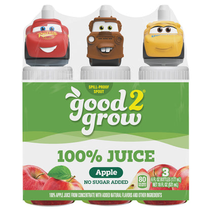 good2grow 6oz 100% Apple Juice 3 pack (Character Tops Will Vary)