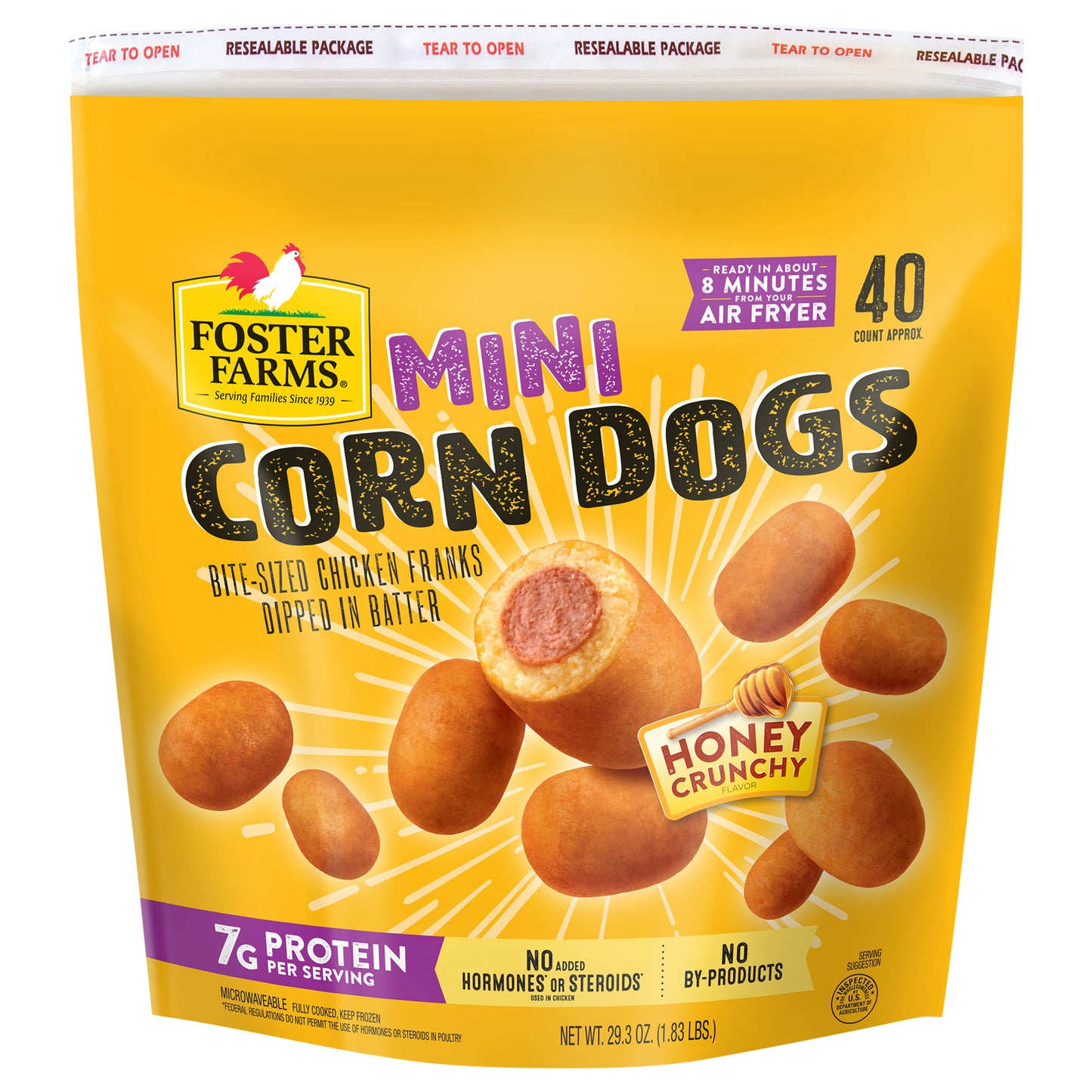 Mini Chicken Corn Dogs 40 Count Bags, 29.3 oz. Box