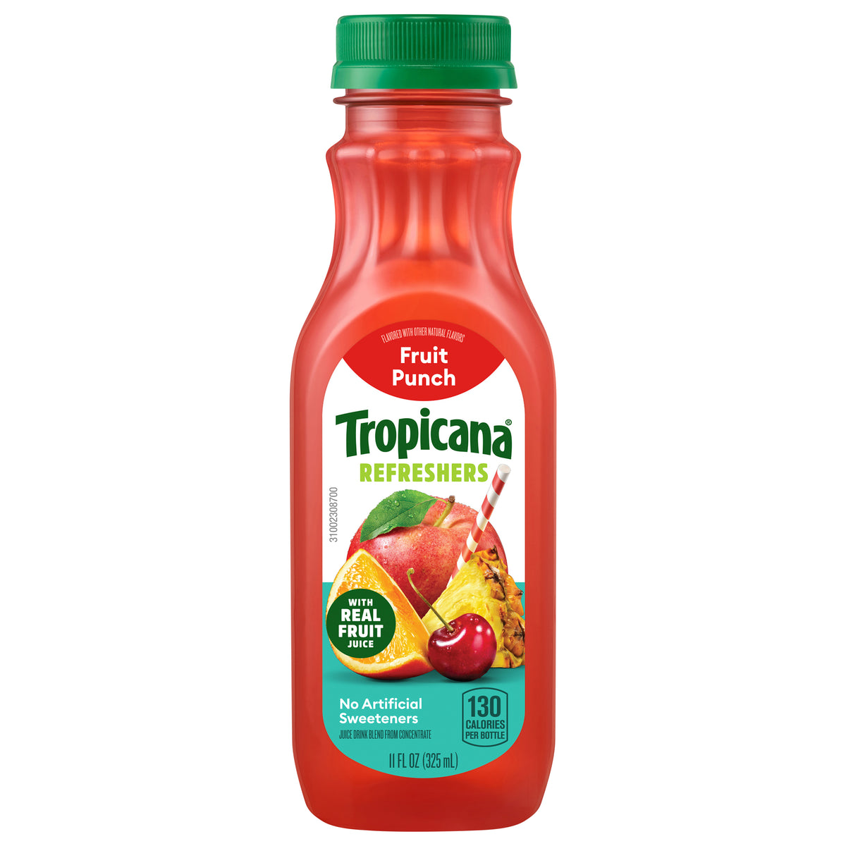 Tropicana Refreshers Fruit Punch Juice Drink, with Real Fruit Juice, 11 fl oz Bottle