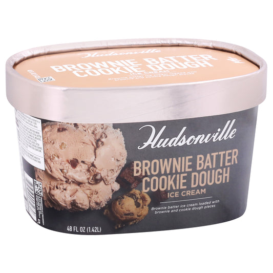 Hudsonville Brownie Batter Cookie Dough Ice Cream 48 oz