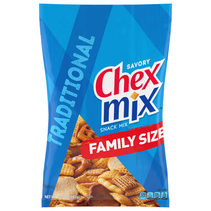 Chex Mix Traditional Savory Snack Mix, Family Size, 13.5 oz