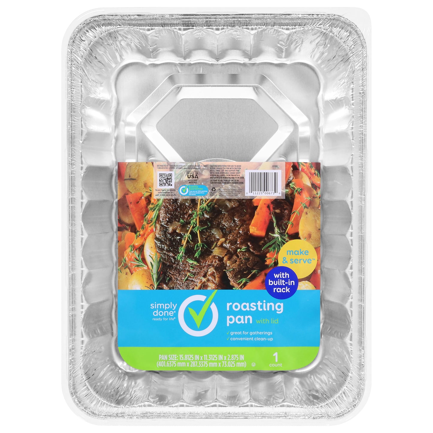 Simply Done Roasting Pan with Built-In Rack with Lid 1 ea