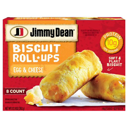 Jimmy Dean Biscuit Roll-Ups, Eggs &Cheese, Frozen Breakfast, 8 Count