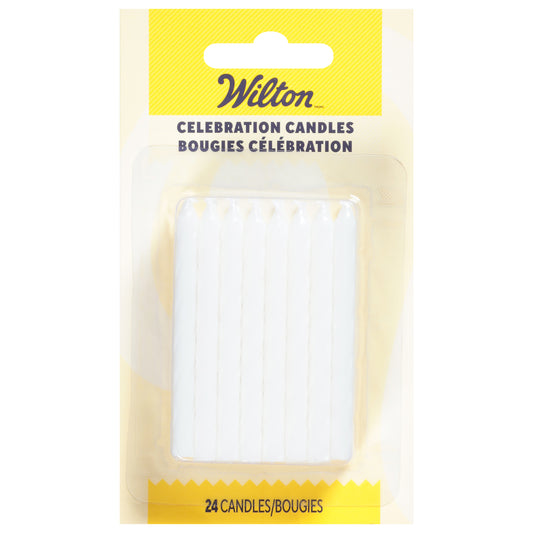Wilton White Celebration Candles 24 Each