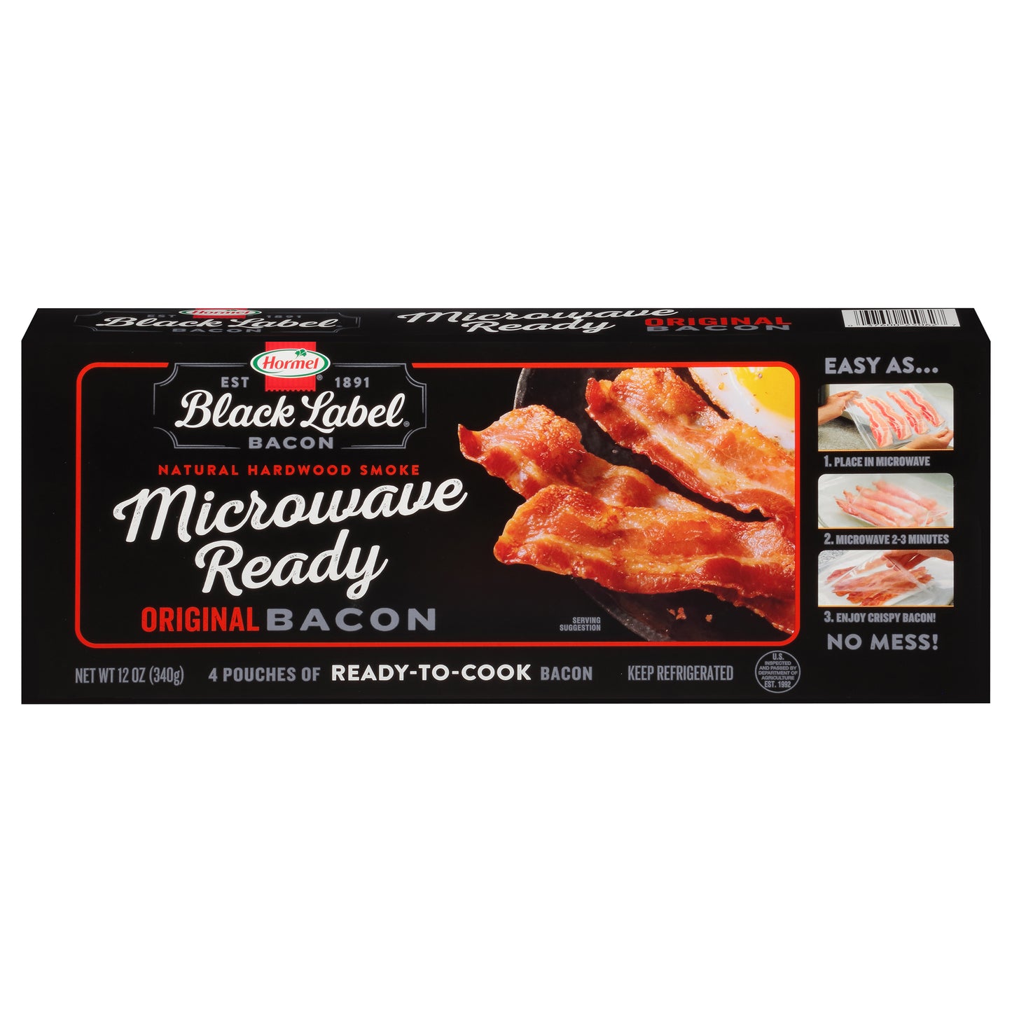 HORMEL BLACK LABEL Microwave Ready Bacon, 12 oz