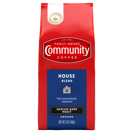 Community Coffee Medium-Dark Roast Ground House Blend Coffee 12 oz