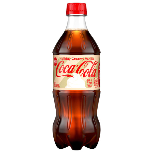 Coca-Cola Holiday Creamy Vanilla Bottle, 20 fl oz