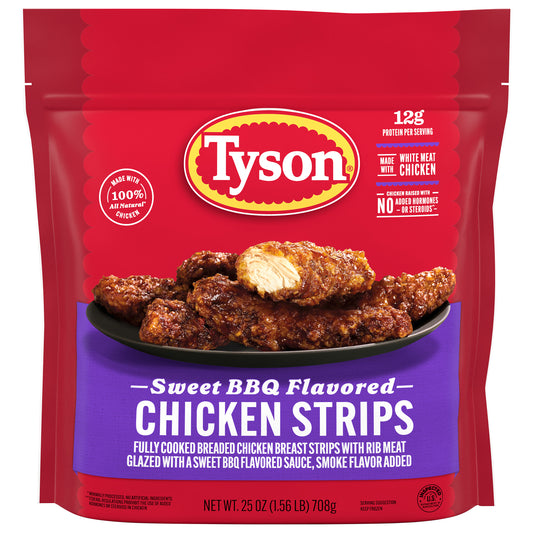 Tyson Frozen Sweet BBQ Flavored Chicken Strips, 1.56 lb Bag