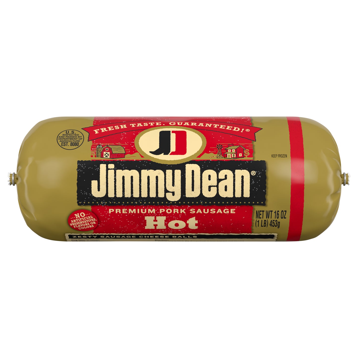 Jimmy Dean® Premium Pork Hot Breakfast Sausage Roll, 16 oz - KEEP FROZEN