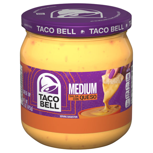 Taco Bell Medium Salsa Con Queso Cheese Dip, 16 oz Jar