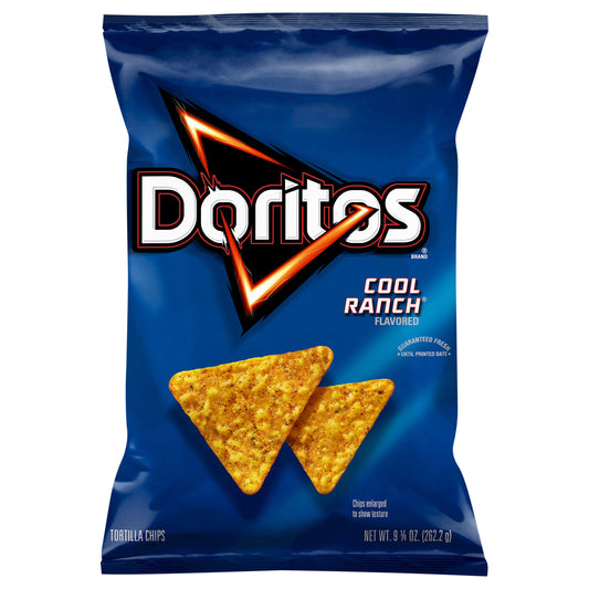 Doritos Tortilla Chips Cool Ranch Flavored 9 1/4 Oz