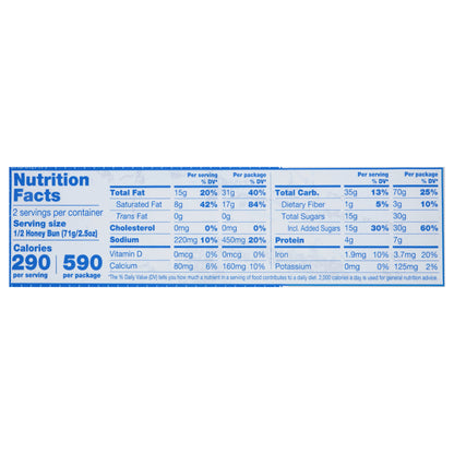 Tastykake Glazed Honey Bun, Individually Wrapped Pastry Snack, 5 oz