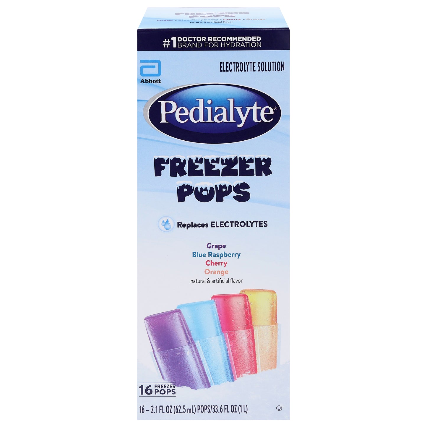Pedialyte Freezer Pops Assorted Electrolyte Solution 16 - 2.1 fl oz Pops