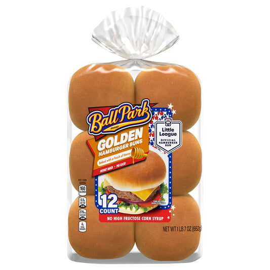 Ball Park Golden Hamburger Buns, 12 count, 23 oz