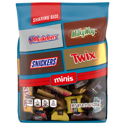 MARS Chocolate Favorites (SNICKERS, TWIX, 3 MUSKETEERS & MILKY WAY) Minis Size Candy Bars Assorted Variety Mix, 8.31 Ounce Bag (Packaging may vary)