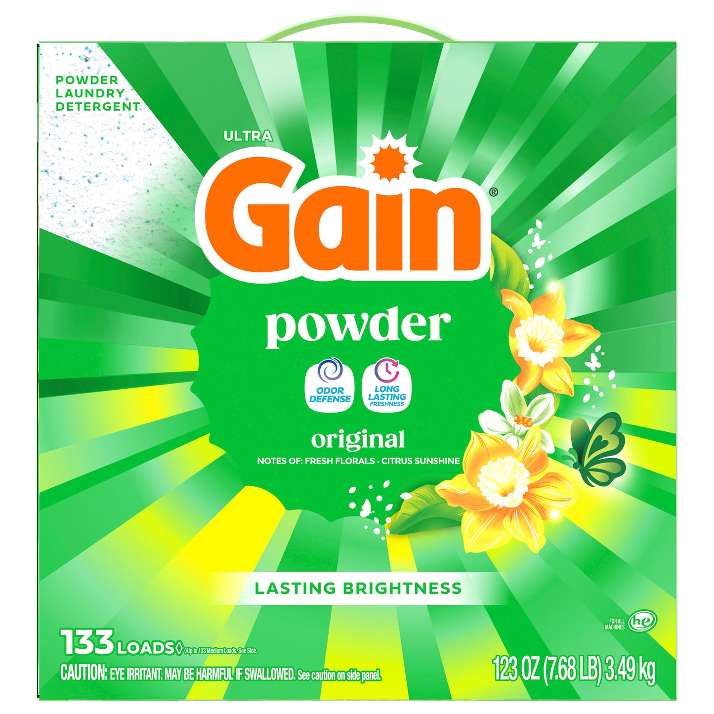 Gain Powder Laundry Detergent, Original Scent, 133 Loads, 123 OZ
