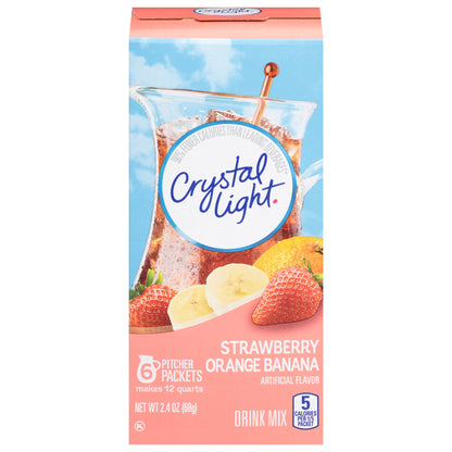 Crystal Light Strawberry Orange Banana Drink Mix 6 Pitcher Packets