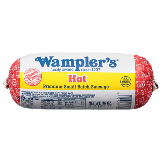 Wampler's Premium Small Batch Hot Sausage 16 oz