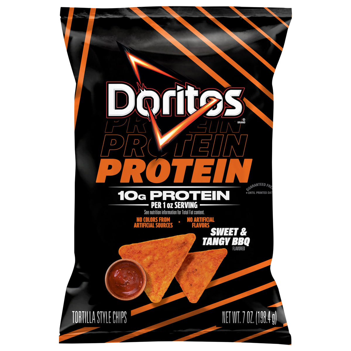 Doritos Protein Tortilla Style Chips Sweet & Tangy BBQ Flavored 7 Oz