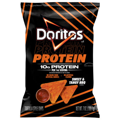 Doritos Protein Tortilla Style Chips Sweet & Tangy BBQ Flavored 7 Oz