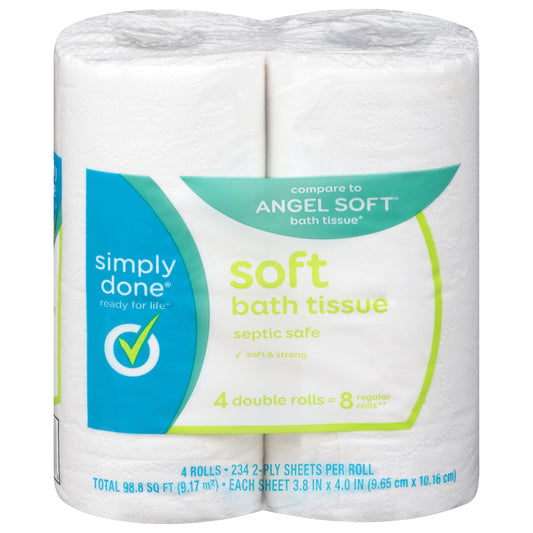 Simply Done 2-Ply Double Rolls Soft Bath Tissue 4 ea