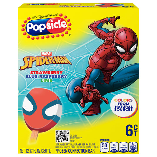 Popsicle Frozen Confection Bars Spiderman