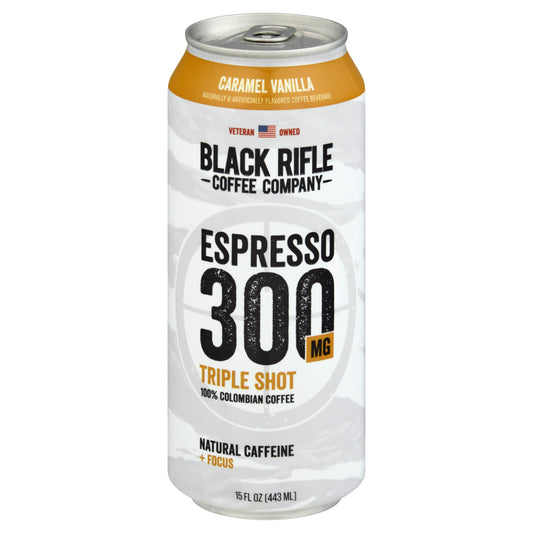Black Rifle Triple Shot Espresso 300 mg 100% Columbian Caramel Vanilla Coffee 15 oz