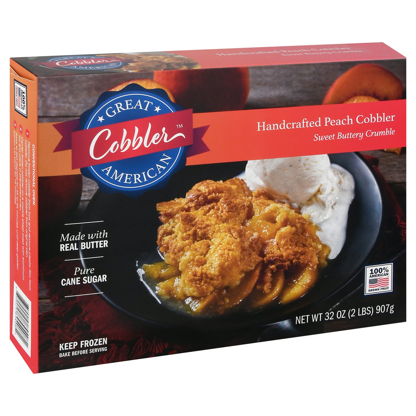 Great American Cobbler Handcrafted Peach Cobbler 32 oz