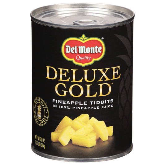 Del Monte Deluxe Gold Pineapple Tidbits in 100% Pineapple Juice 20 oz