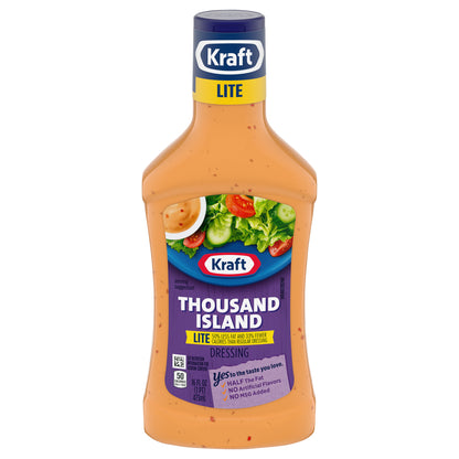 Kraft Thousand Island Lite Salad Dressing, 16 fl oz Bottle