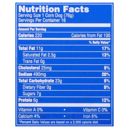 State Fair Classic Corn Dogs Packed, Unspecified 16 ea