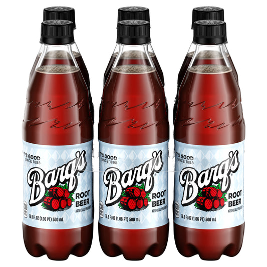 Barq's Root Beer Bottles, 16.9 fl oz, 6 Pack