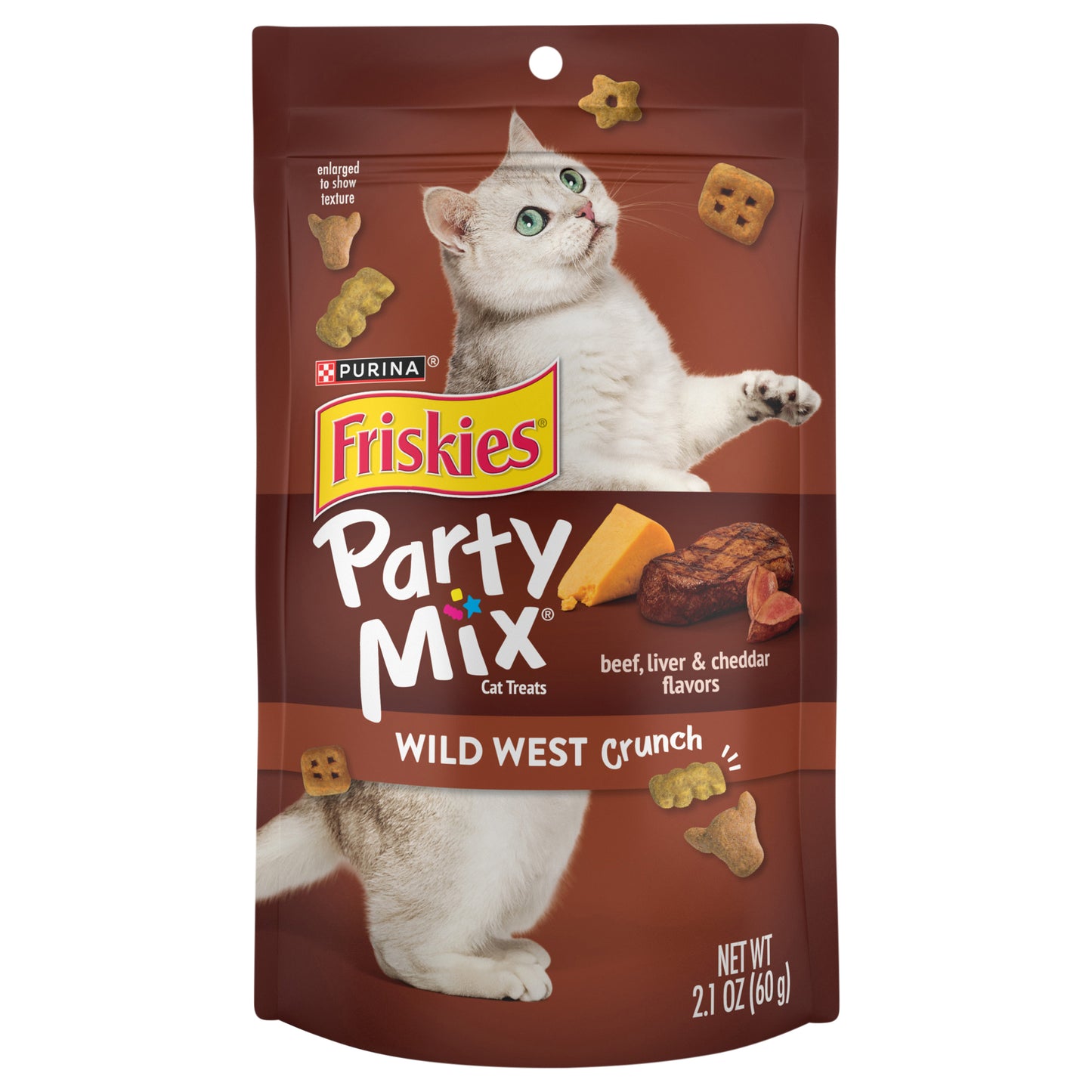 Purina Friskies Cat Treats, Party Mix Wild West Crunch - 2.1 oz. Pouch