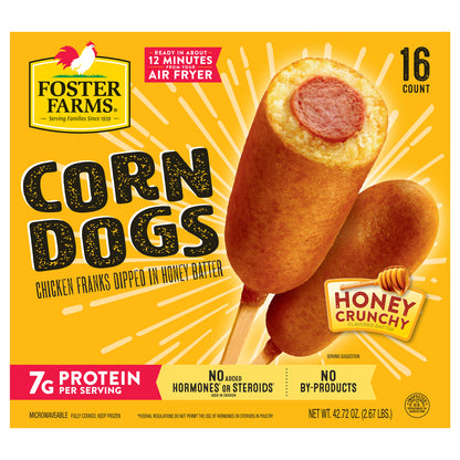 Foster Farms Chicken Corn Dogs, 2.67 oz.,16  count box, 2.67 lb. Box