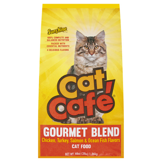 Cat Cafe Gourmet Blend Chicken, Turkey, Salmon & Ocean Fish Flavors Cat Food 48 oz