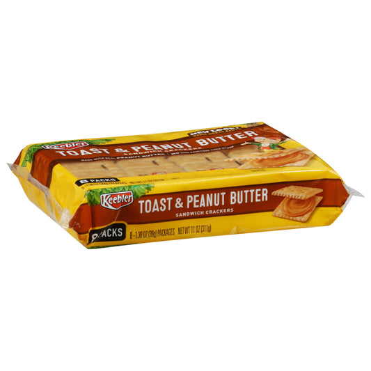 Keebler Toast & Peanut Butter Sandwich Crackers 8 - 1.38 oz Packages
