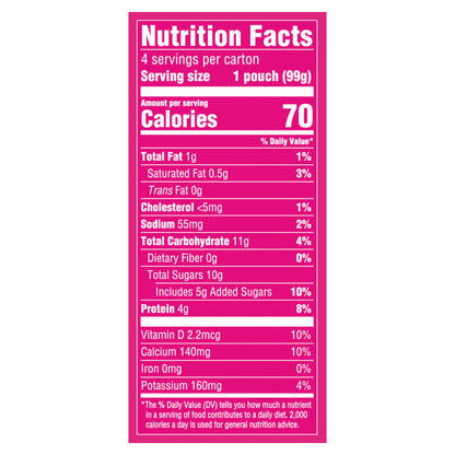 Danimals Pouches Mixed Berry Squeezable Low Fat Yogurt, 4 Ct, 3.5 OZ Yogurt Pouches