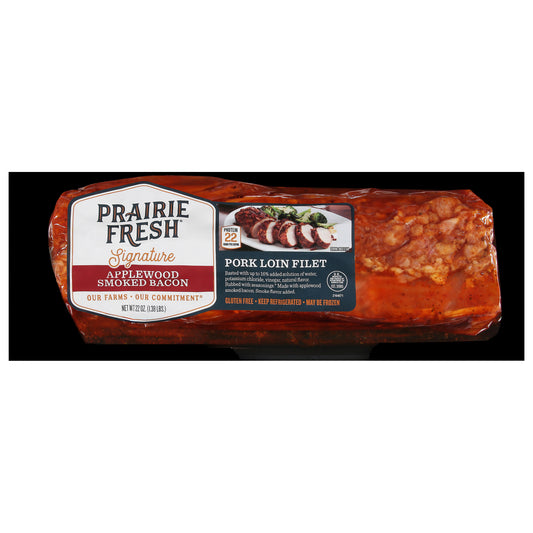 Prairie Fresh Signature Applewood Smoked Bacon Pork Loin Filet 22 oz