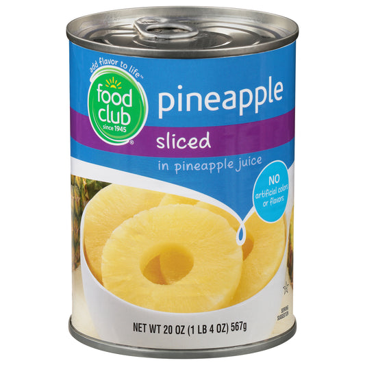 Food Club Sliced Pineapple 20 oz